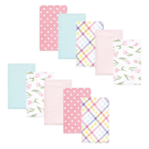 Luvable Friends Hudson Baby Flannel Burp Cloths 10pk, Blossom Tulip