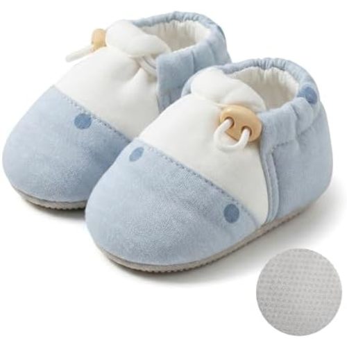 Baby Booties Toddler Cozy First Walking Boots Stay-on Soft Cozy Cotton Non-Slip Gripper Crib Shoes for Infants Boys Girls