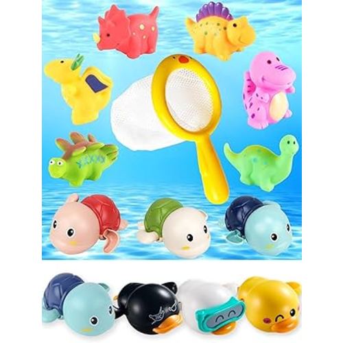 Product Image Mold Free Bath Toys For Toddlers 1-3 - Baby Infants Pool Water Shower Toys 6-12-18 Months, No Hole No Mold Bathtub Toys For 1 2 3 4 Years Old Kids, Swimming Toy Baby Girl Boy Gift Baby B