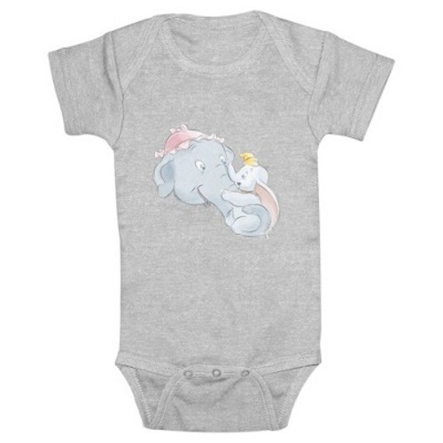 Infant's Dumbo Mrs. Jumbo Mommy's Peanut  Bodysuit - Athletic Heather - 12 Months