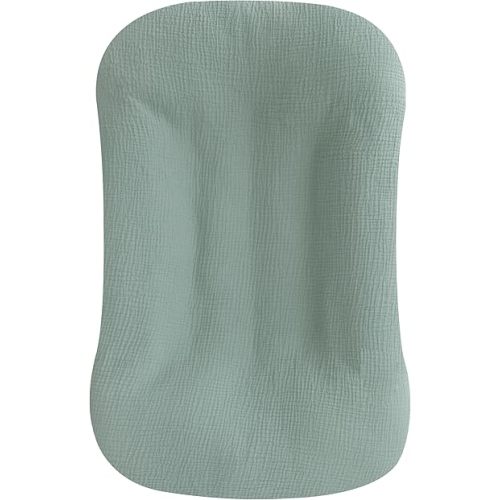 habibee Muslin Baby Lounger Cover, Cotton Baby Lounger Pillow Cover for Newborn, Organic Infant Lounger Cover for Boys and Girls, Green