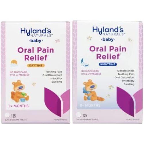 Hyland's Baby Day & Night Oral Pain Relief Tablets Bundle with Chamomilla, Soothing Natural Relief of Oral Discomfort, Irritability, and Swelling, 250 Count