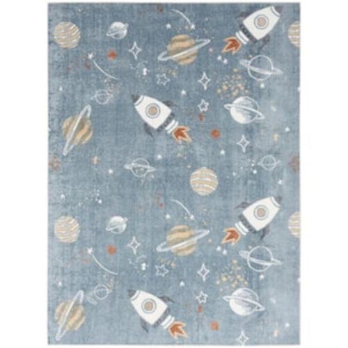 Astra Machine Washable Ivory Multicolor 4 ft. x 6 ft. Graphic Contemporary Area Rug
