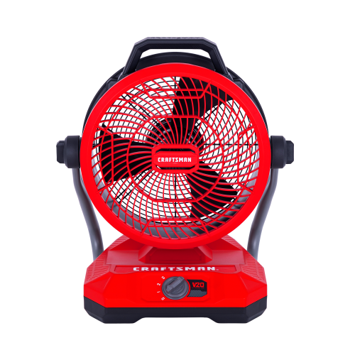 CRAFTSMAN 12-in High Velocity Indoor Industrial Fan, Battery Powered, in Red and black