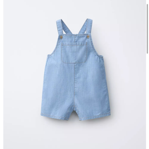 DENIM OVERALL SHORTS - Mid-blue | ZARA United States