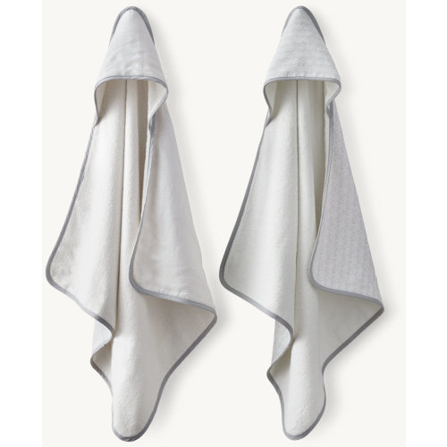 Washed Organic Linen Printed Turkish Hooded Towel - Baby | RH Baby & Child