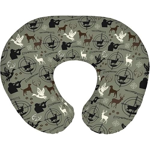 Hunting Deer Hunting Duck Baby Nursing Pillow Covers for Boy Girl Dog Hunter Hunting Animals Nursing Pillow Slipcovers for Breastfeeding Pillows Elk Duck Hunter Soft Stretchy Cover for Newborn Infant