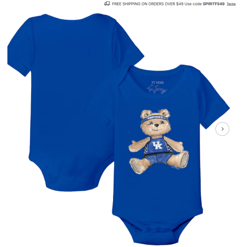Infant Tiny Turnip Royal Kentucky Wildcats Teddy Bodysuit - 6M