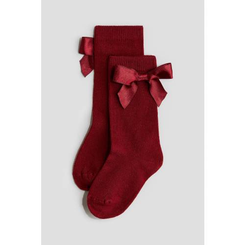 BOW-DETAIL KNEE SOCKS