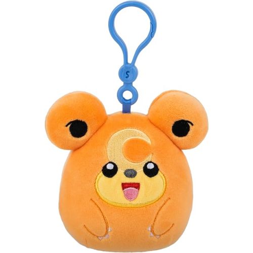 Squishmallows Original Pokémon Teddiursa Clip - Ultrasoft Official Jazwares Plush