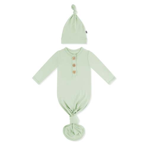 Knotted Gown with Hat Set in Basil