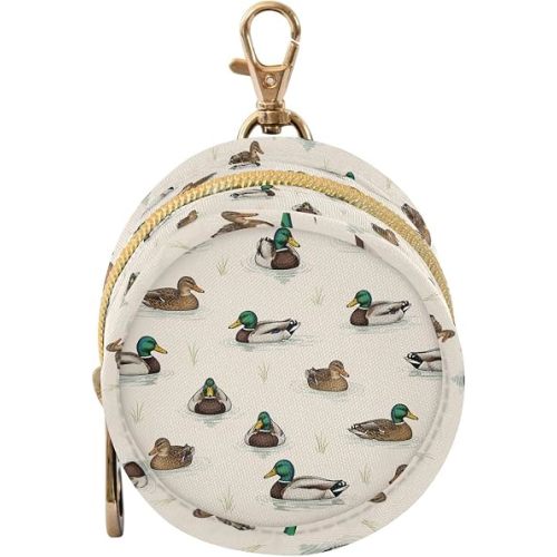 Duck Beige Print Pacifier Holder Case with Clip Pacifier Storage Case Baby Pacifiers Holder Portable for Diaper Bag Newborn Boy Girl Essentials