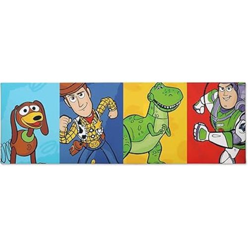 Open Road Brands Disney Pixar Toy Story Line Up Gallery Wrapped Canvas Wall Decor - Large Toy Story Painting Featuring Slinky, Woody, Rex and Buzz