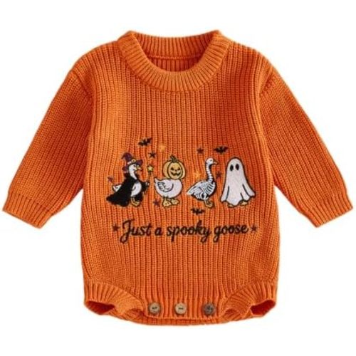 Baby Girl Boy Thanksgiving Sweater Turkey Romper Knit Bodysuit