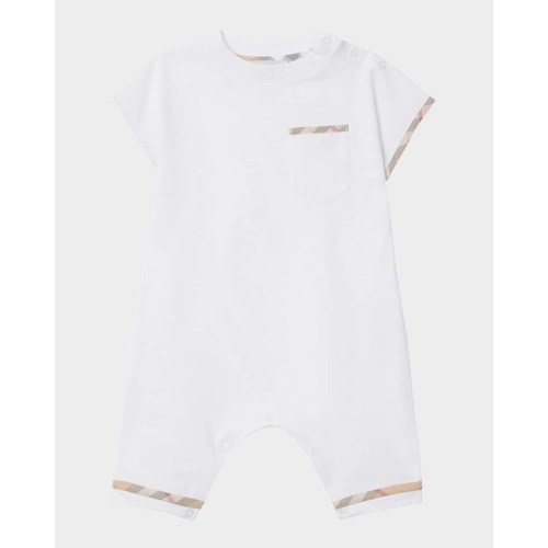 Burberry Jensen Cotton Jersey Playsuit, Size Newborn-18M