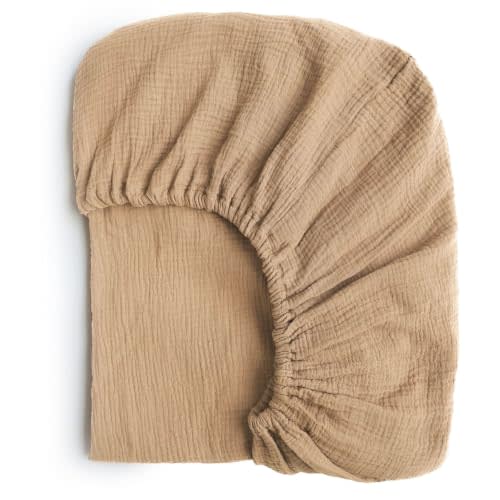 Cotton Newborn Lounger Cover, Removable Cover with Hidden Zipper Soft Baby Lounger Cover Round Lounger Slipcover for Infant Lounger Pillow (Only Cover) (Brown(Muslin))