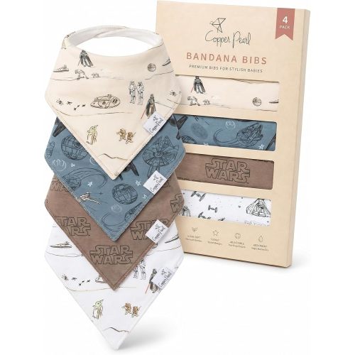 Copper Pearl Disney Baby Bibs 4 Pack, Soft Cotton Bandana Drool Bibs for Baby Girl & Boy, Drooling Teething