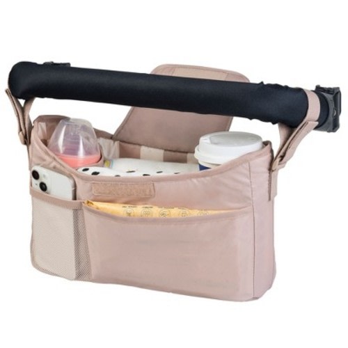 Tiny Twinkle Universal Baby Stroller Organizer Caddy, Beige Checkers