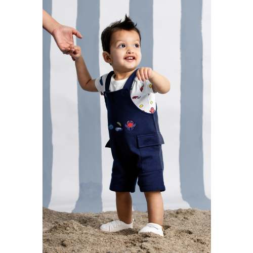 Short Sleeve Jack + Jill Bodysuit + Overalls Set