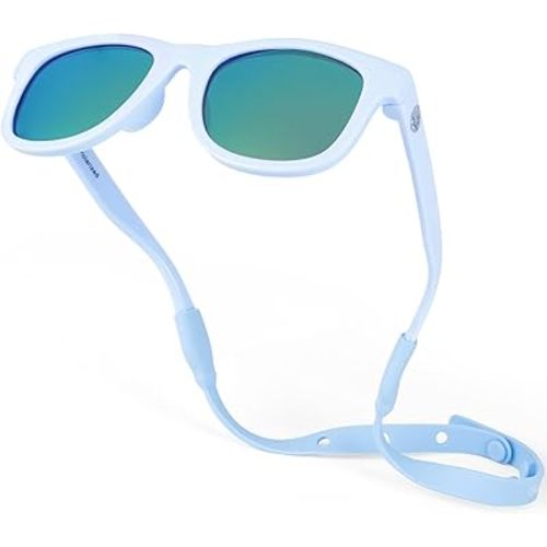 Polarized Baby Sunglasses With Strap - Unbreakable Flexible Infant Sunglasses For Toddlers Newborns 0-24 Months