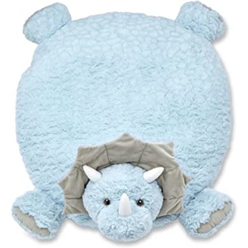 Bearington Lil' Tracer Plush Dinosaur Belly Blanket, Tummy Time Play Mat