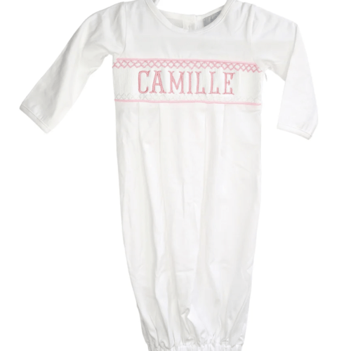 Pink Baby Snuggles - Custom Embroidered Gown