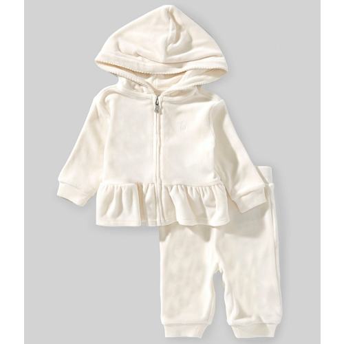 Ralph Lauren Baby Girls Long Sleeve Velour Hoodie & Jogger Pants Set