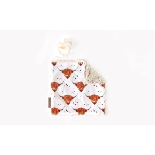 Highland Cow Binky Blanket, Highland Cow Baby Gift, Hairy Cow lovey, Highland Cow Paci Lovey, Cow Binky holder, Pacifier Holder, Paci Lovey