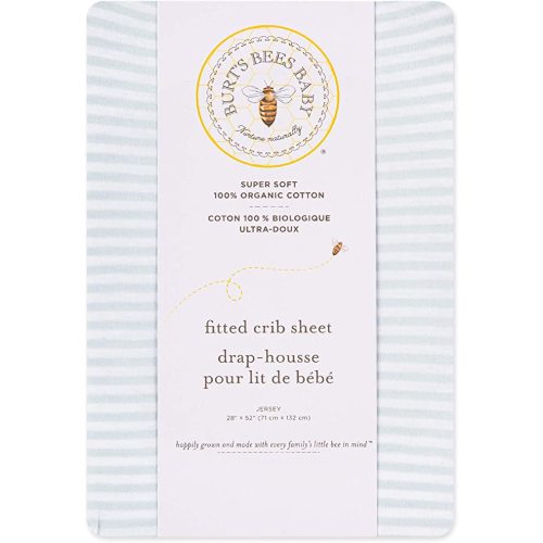 Burt's Bees Baby - Fitted Crib Sheet, Girls & Unisex 100% Organic Cotton