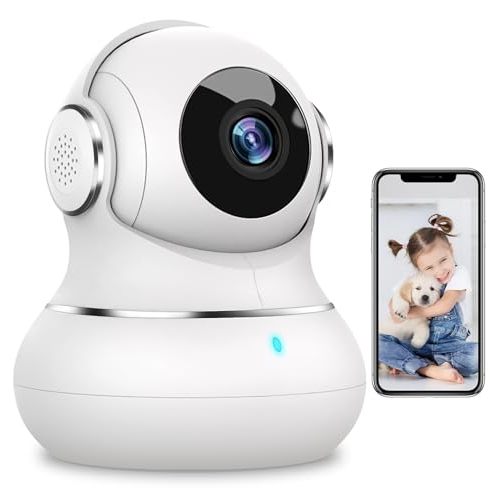 litokam Security Camera Indoor 2K, 360 Pan/Tilt Cameras for Home Security with Motion Detection, Baby Monitor for Pet/Dog with Night Vision, 2.4GHz WiFi Cam with Phone App & 2-Way Audio
