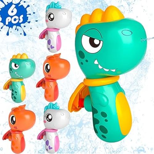 6 Pack Animal Water Gun for Kids, Mini Squirt Gun Water Blaster Soaker Toys, Dinosaur Dog Unicorn Shape Small Water Pistol Gun for Summer Outdoor Pool/Beach/Yard/Party Play