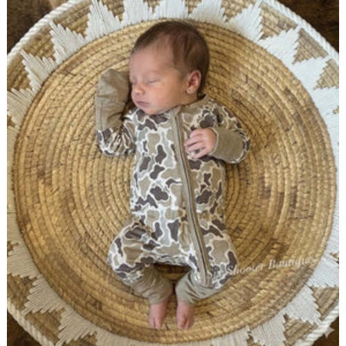 Camo bamboo baby sleeper – Six shooter boutique