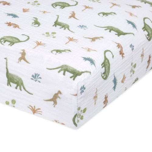 aden + anais essentials Cotton Crib Sheet - Dino Jungle