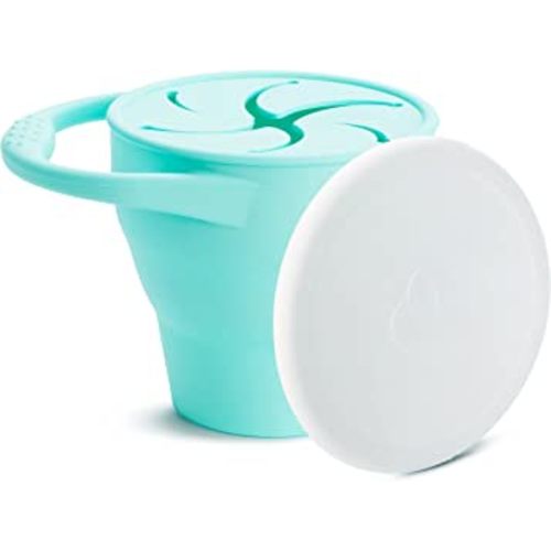 Munchkin Snack Catcher Toddler Snack Cup with Lid, Silicone, Collapsable, Mint
