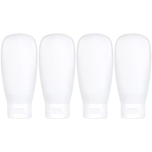 TSA Approved Travel Bottles Set for Toiletries Travel Size Containers Kit 4 Pack Portable Leak Proof Refillable Squeeze Cosmetic Airplane Essential Shampoo Hair Conditioner Body Lotion Bath Shower Gel