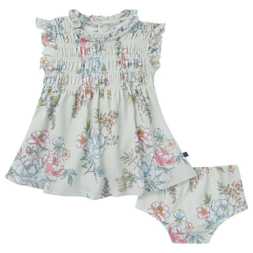 2-Piece Baby Girls Blue Flower Smocked Dress and Diaper Cover – Gerber Childrenswear