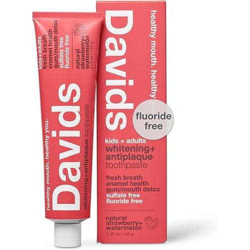 Davids Fluoride Free Toothpaste - Natural Strawberry Watermelon