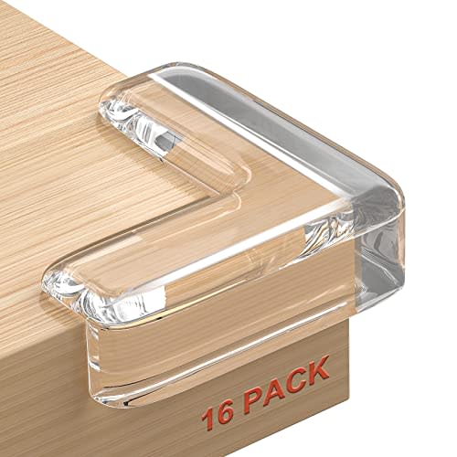 HOMREALM Baby Proofing 16 Pack Corner Protector Baby Corner Guards Furniture Corner & Edge Safety Bumpers Clear Baby Proofing Bumper Cushion for Table Furniture Sharp Corners