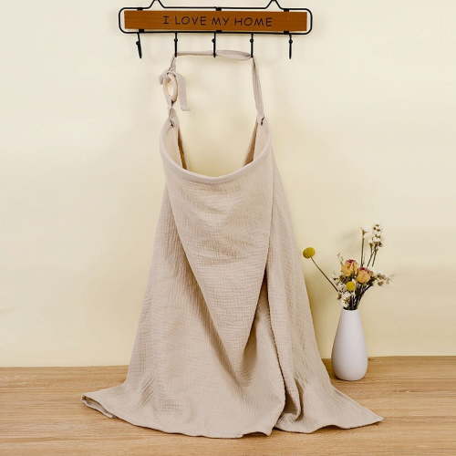 Breathable Baby Nursing Cover Maternity Breastfeeding Cover Cotton Muslin Baby Feeding Blanket Privacy Apron Stroller Blankets (Khaki)