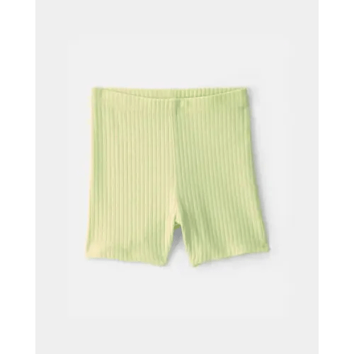 Baby Girl Ribbed Bike Shorts - Green | Carter's