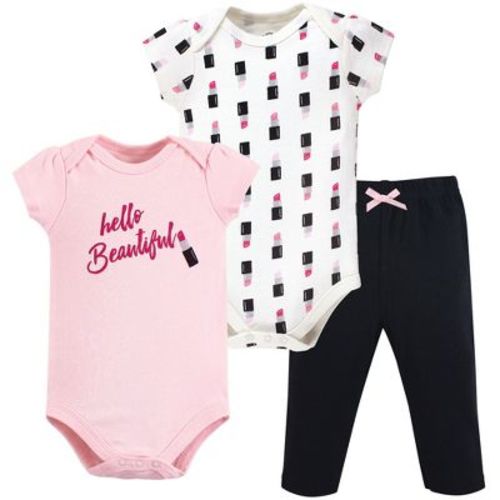 Little Treasure Baby Girl Cotton Bodysuit and Pant Set, Lipstick