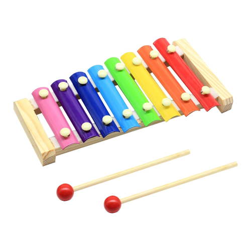 ToysYGift 8 Tone Natural Wooden Xylophone for Kids Toddler with Multi-Colored Metal Bars, Music Instrument for Preschool Educational Learning Toys for Children Boys Girls