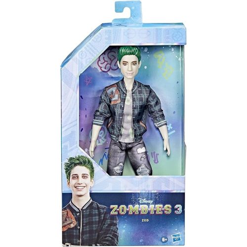 Disney Princess Zombies 3 Zed Fashion Doll - 12-Inch Zombie Doll with Green Hair, Outfit, Shoes, and Accessory. Toy for Kids Ages 6 Years Old and Up