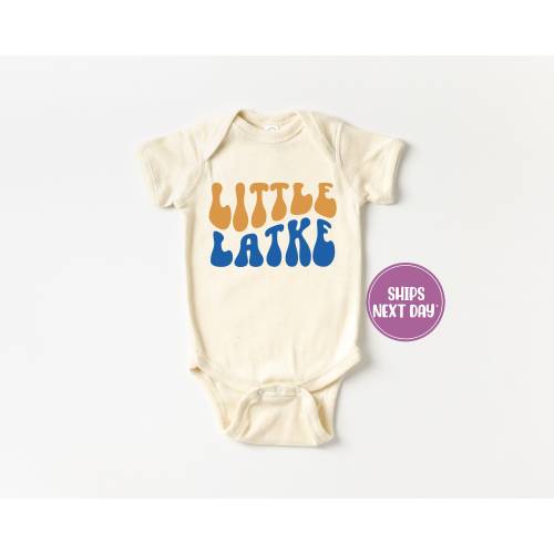 Little Latke Onesie®: Retro Hanukkah Baby Onesie