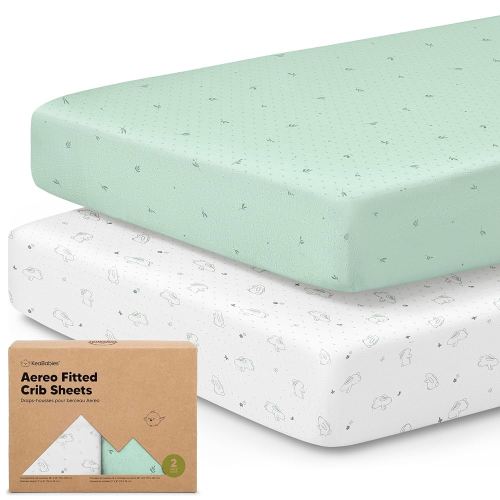 KeaBabies 2-Pack Fitted Crib Sheets for Boys, Girls, Baby - Soft Bamboo Viscose Cotton, 52x28 Standard Crib Mattress Sheets, Toddler Bed Mattress Cover, Gender Neutral, Breathable, Durable (Bunnies)