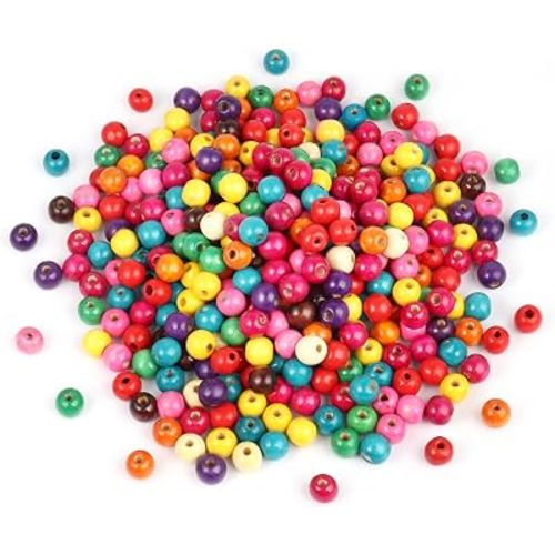 400PCS Colorful Wooden Beads 16mm Large Round Wood Beads Bulk for DIY Craft