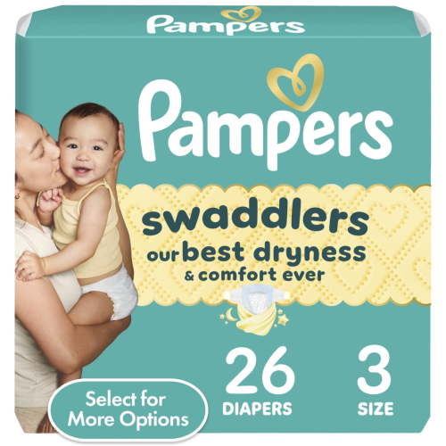Pampers Leak Protection Diapers Size 3, 26 Count with Blowout Barrier and Leak-Guard