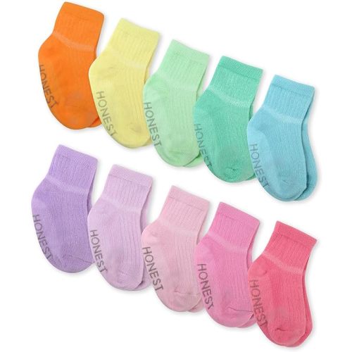 HonestBaby baby-girls Multipack Cozy Socks Sustainably Made for Infant, Newborn Baby, Toddler, Kids Boys, Girls