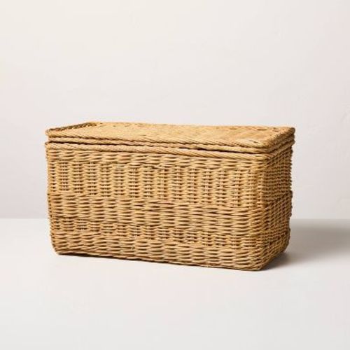 Medium Rattan Storage Basket with Lid - Hearth & Hand™ with Magnolia