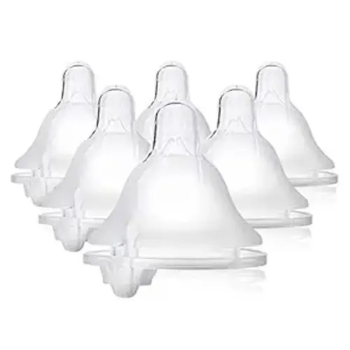 Evenflo Feeding Piece of 6 Balance Plus Wide Neck Nipples for The Balance Plus Wide Neck Baby Bottles, 0 Months and Up